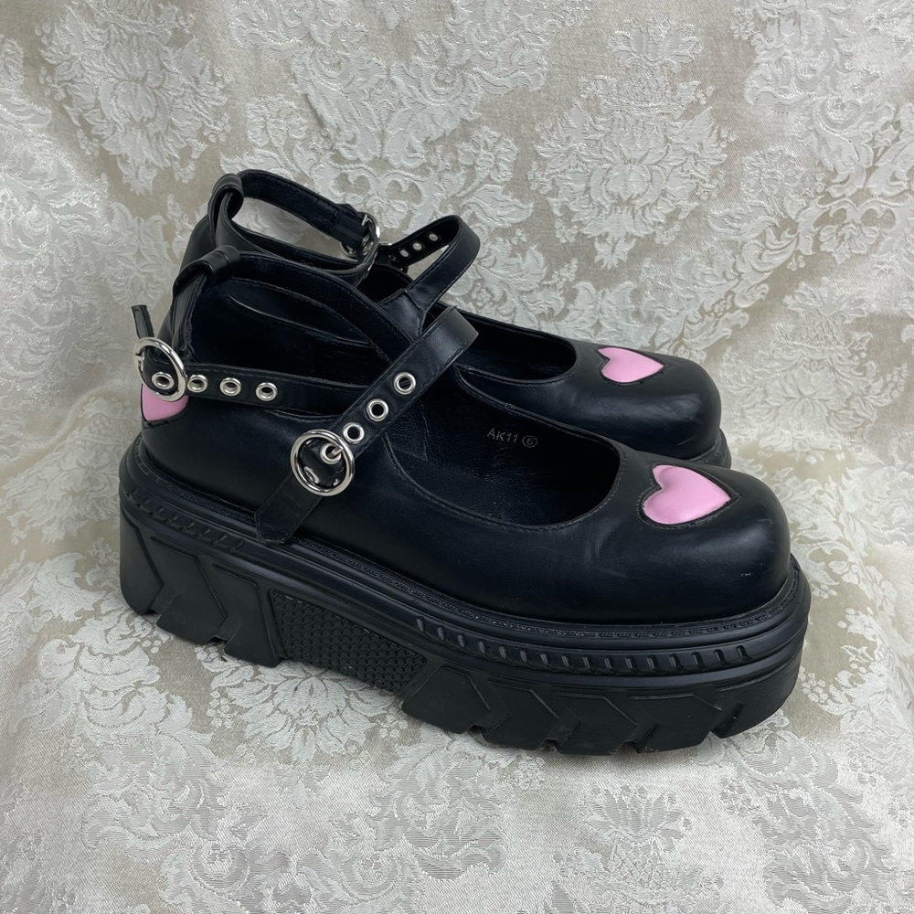 Koi Footwear Heart Platform Mary Janes